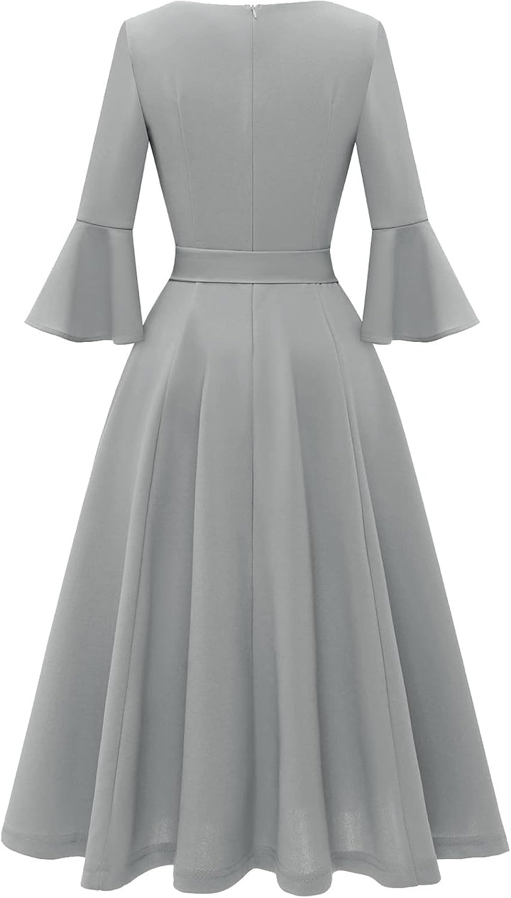 Homrain Glitzer Kleid Damen elegant Langarm Winterkleider Festliche Kleider mit Pailletten Party Coc