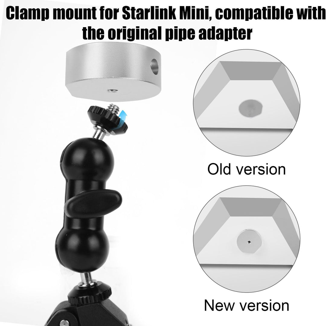 Klemmhalterung für Starlink Mini 2024, Um 360 Grad Drehbare Stangenhalterung aus Aluminiumlegierung