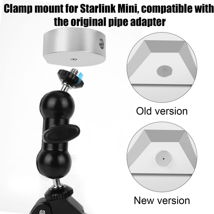 Klemmhalterung für Starlink Mini 2024, Um 360 Grad Drehbare Stangenhalterung aus Aluminiumlegierung