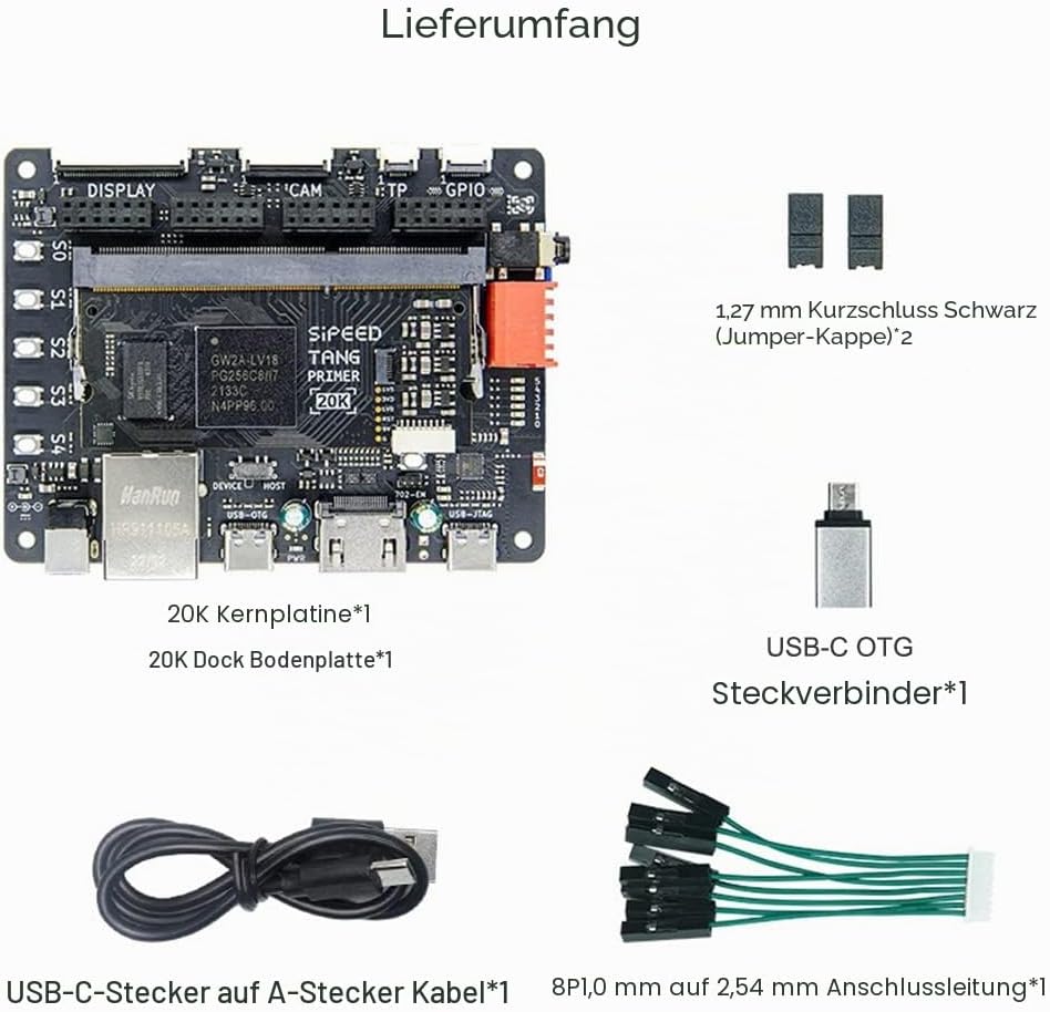 youyeetoo Sipeed Tang Primer 20K FPGA Development Board MCU, mit LUT4, PMOD Port *4, für RISC-V und