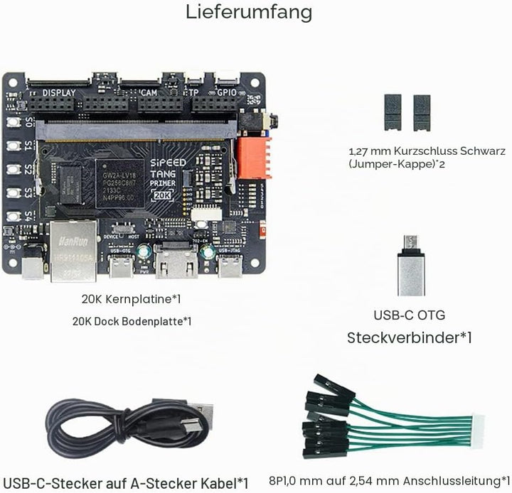 youyeetoo Sipeed Tang Primer 20K FPGA Development Board MCU, mit LUT4, PMOD Port *4, für RISC-V und