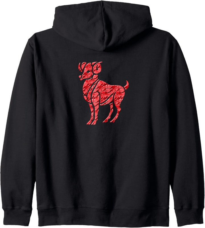 Roter Sternzeichen Widder Kapuzenjacke