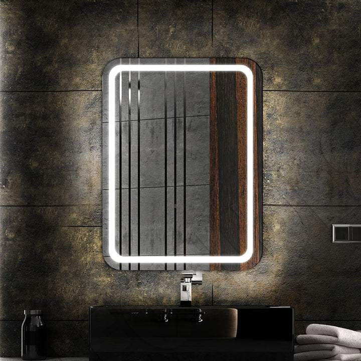 LEDTWIX - Badspiegel mit Beleuchtung 70x90 cm I Badezimmerspiegel mit Beleuchtung I Spiegel Bad I Ba