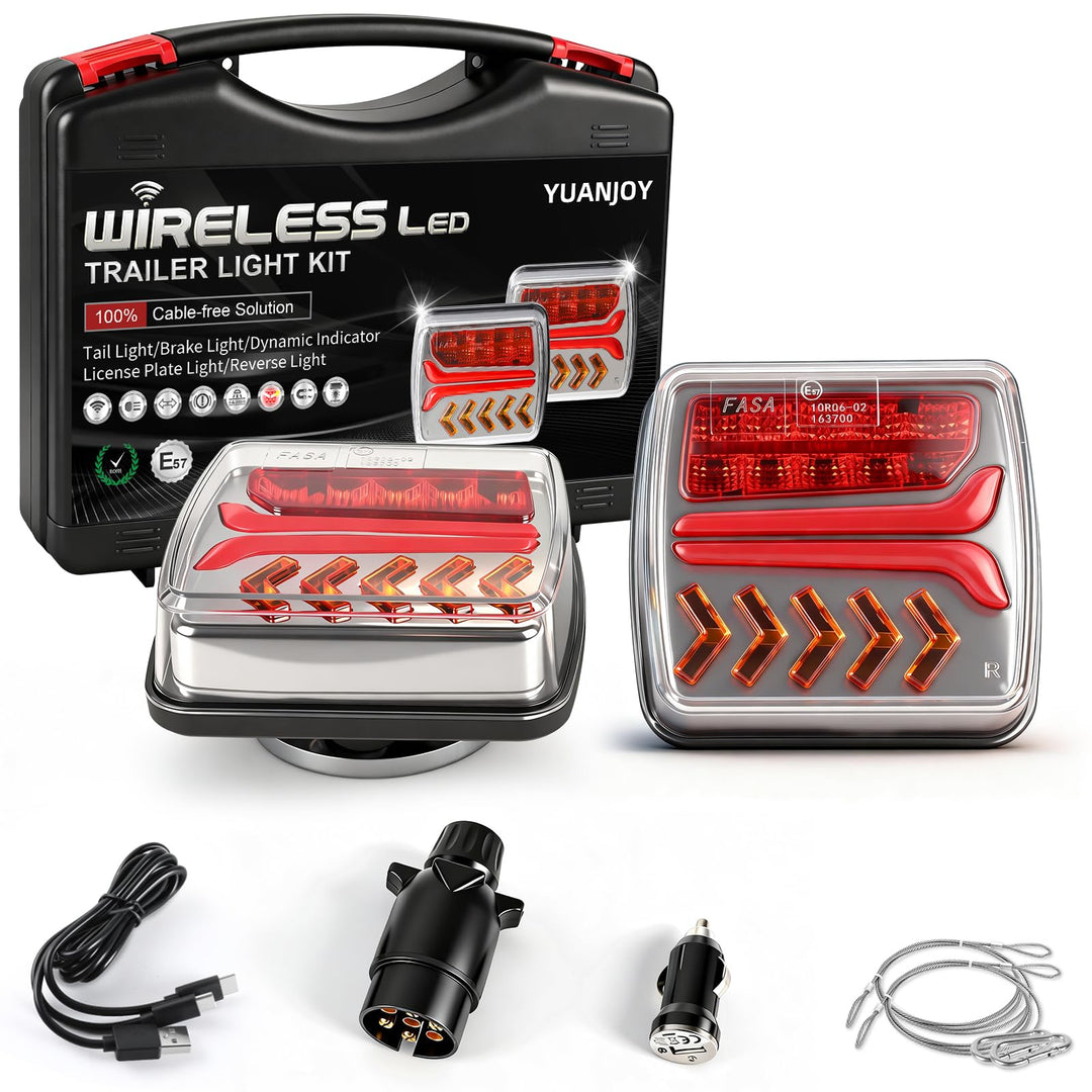 Kabellose LED Rücklichter Anhänger Set, 12V Dynamische Anhänger Rücklichten, Rücklicht Auto Wohnwage