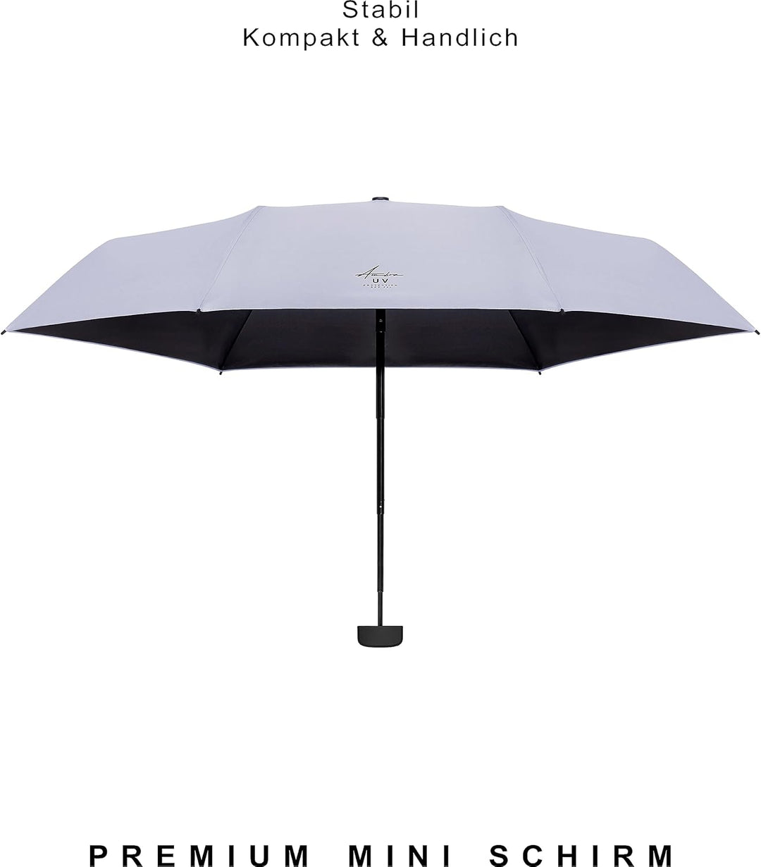 AMBRA Sturmfester Mini Reise-Regenschirm mit UV-Schutz Flieder, Flieder