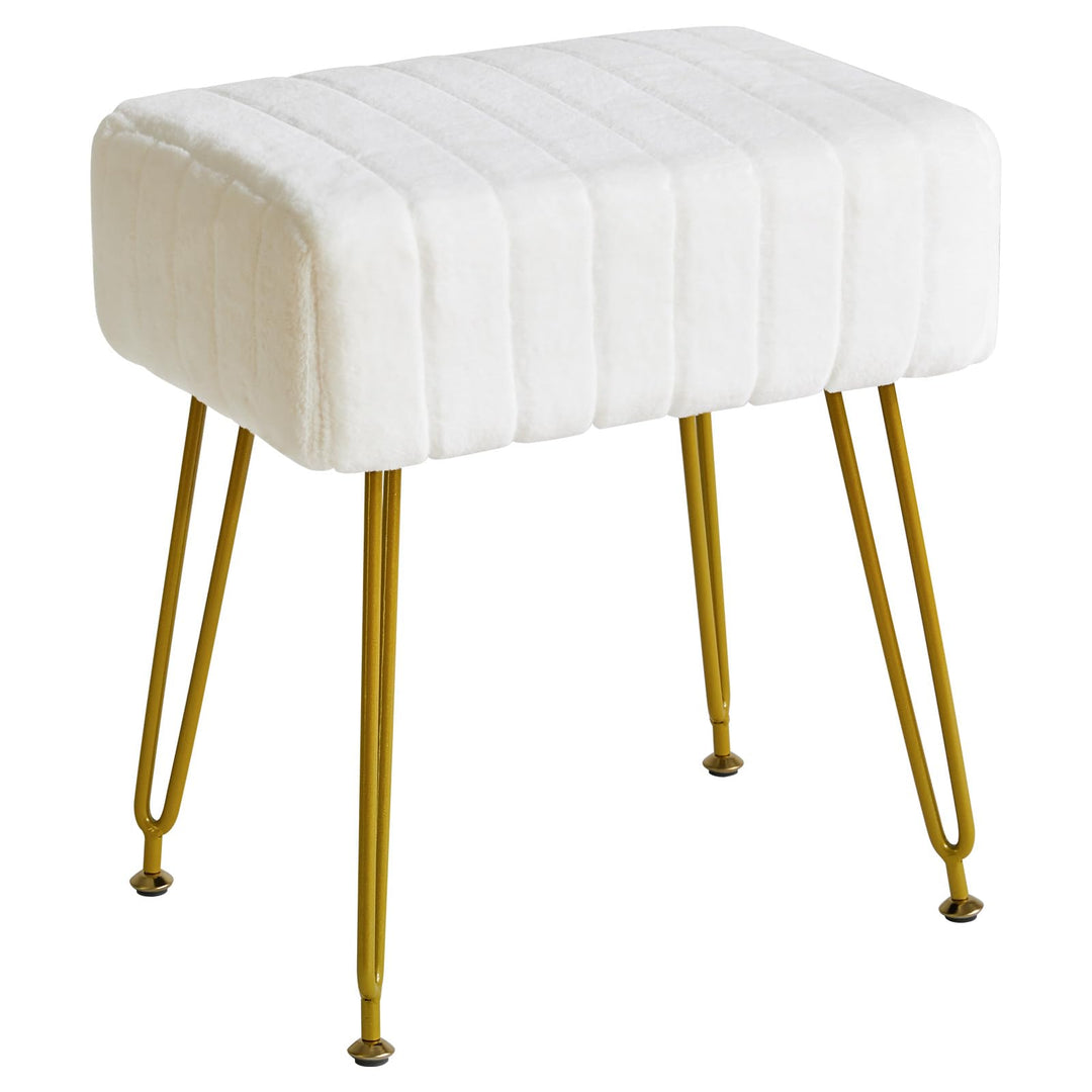 IBUYKE Velvet Rechteckiger Fussstützenstuhl Ottoman, Make-up Eitelkeits Hocker Beistelltisch, Samt S