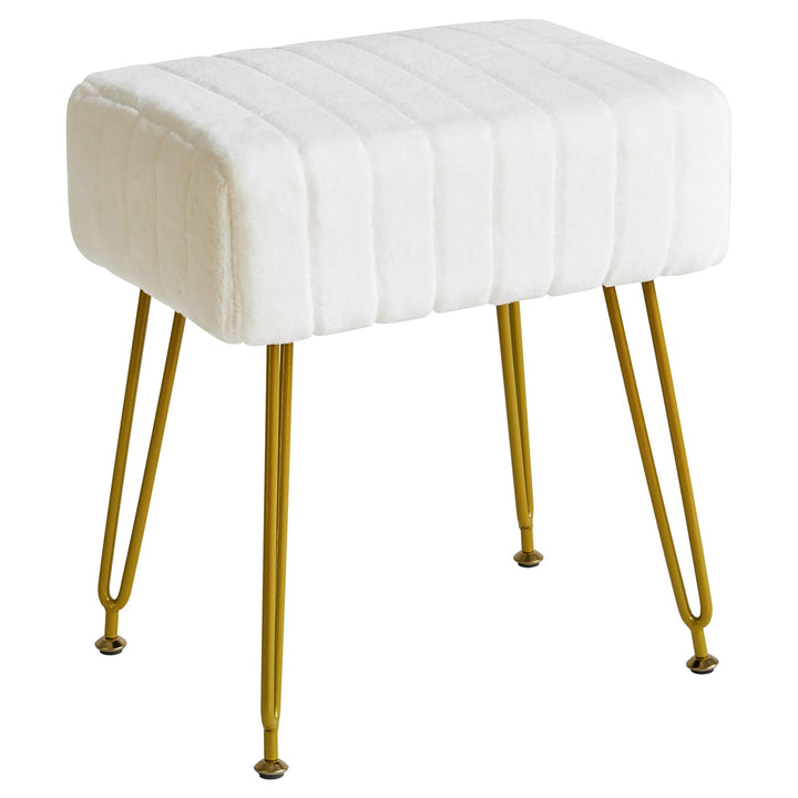 IBUYKE Velvet Rechteckiger Fussstützenstuhl Ottoman, Make-up Eitelkeits Hocker Beistelltisch, Samt S