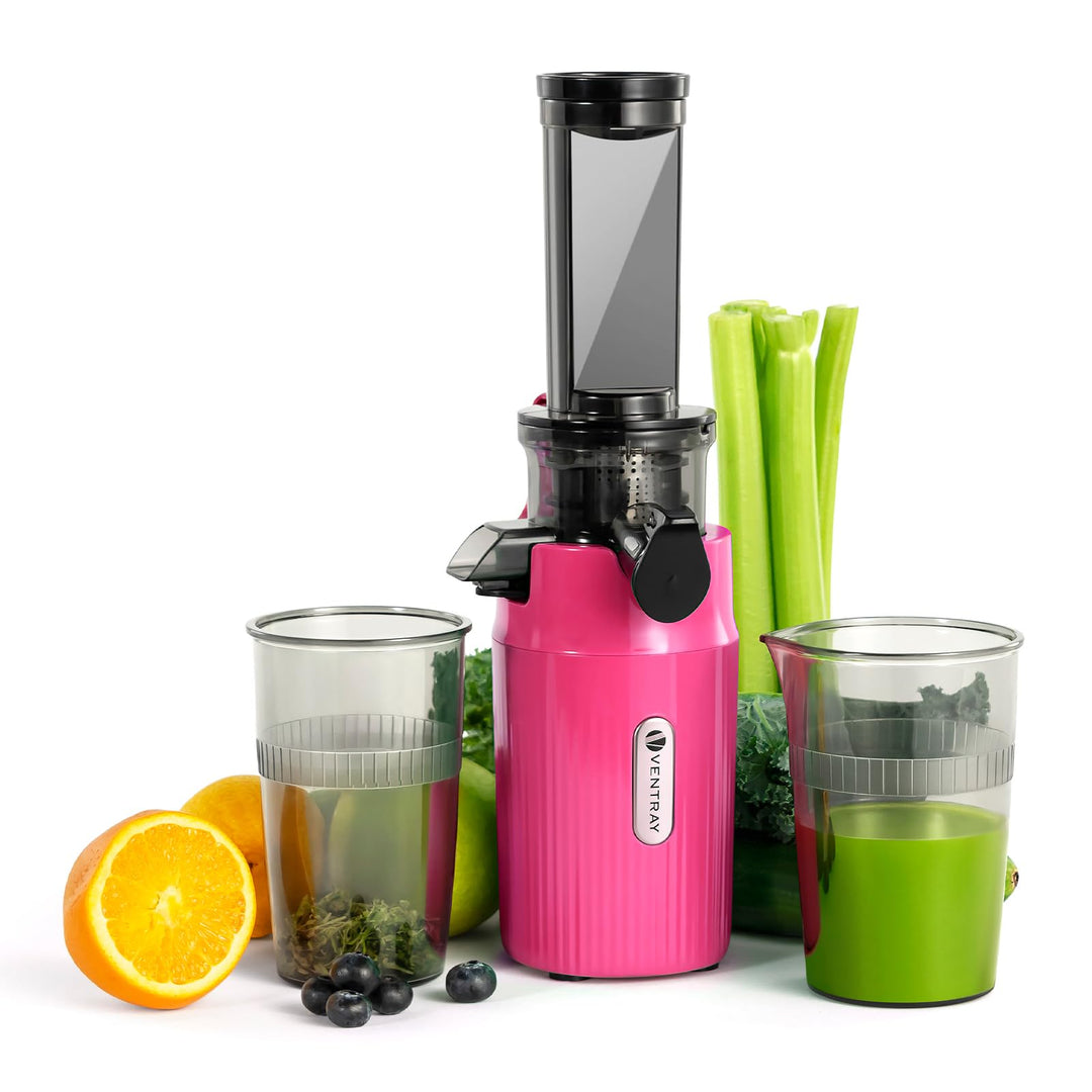 Ventray Ginnie Entsafter | Slow Juicer mit 60 U/min | 45mm Öffnung | Rückwärts Funktion und Zwei Fil