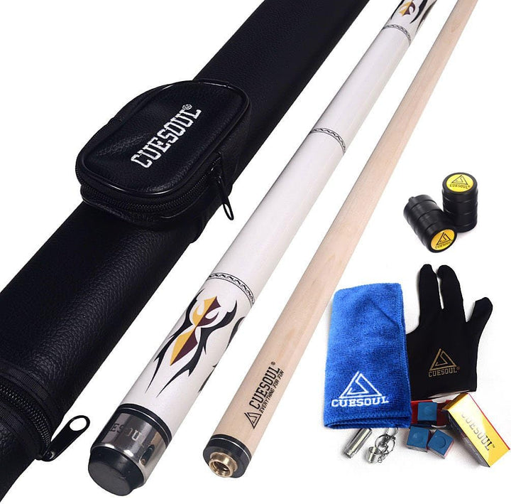 DHOLE CUESOUL 58 "2 Piece Maple Billiard Queue 19 Unzen white+CASE 11.5mm, white+CASE 11.5mm
