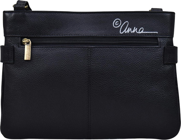 Anna by Anuschka Damen Medium Crossbody Midnight Floral Black, Midnight Floral Black