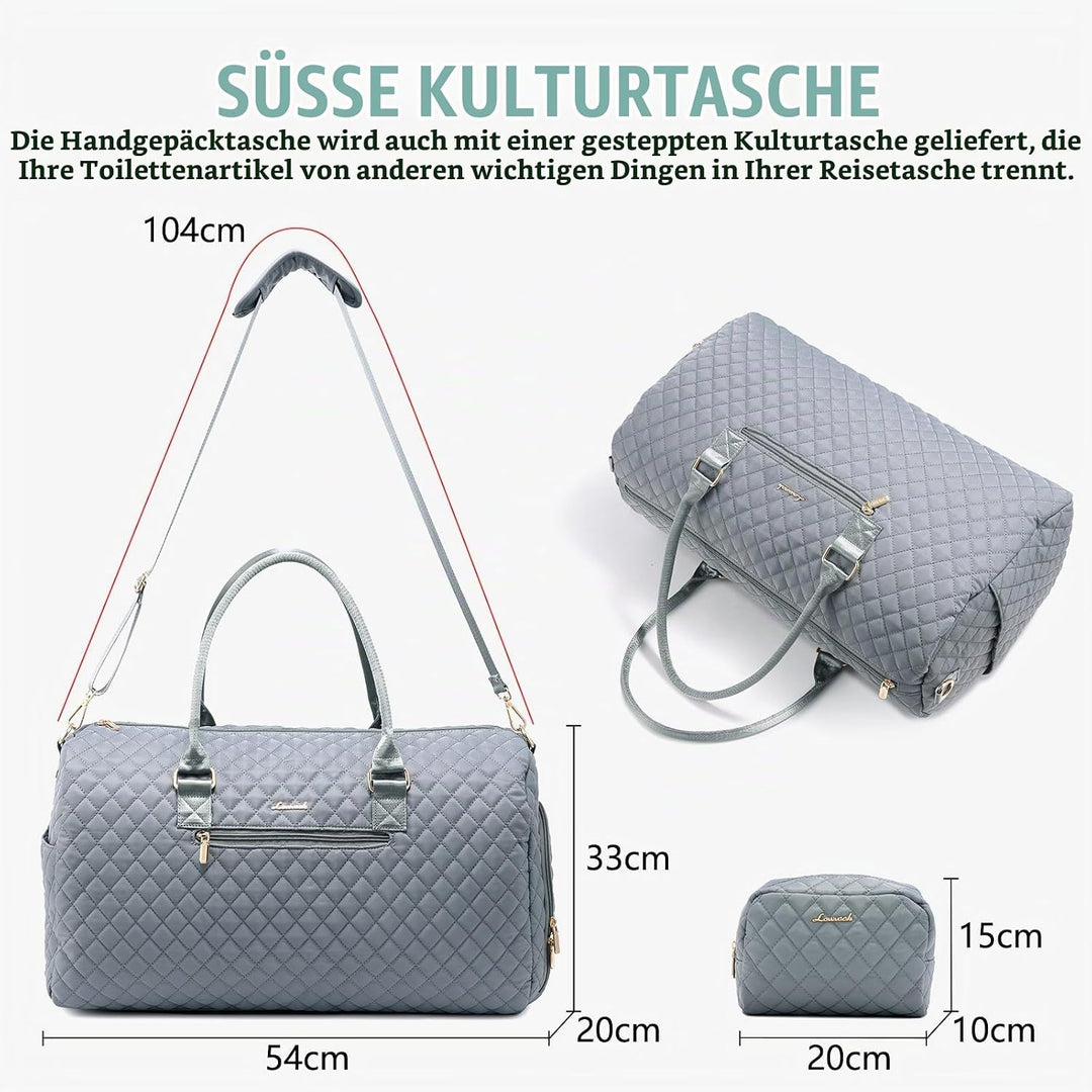 LOVEVOOK Reisetasche Damen, Weekender Travel Bag Kliniktasche Geburt Sporttasche mit Kulturtasche, S