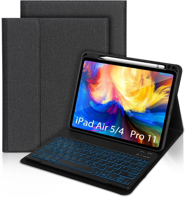 KOOCHUWAH Tastatur Hülle Kompatibel mit iPad Air 5/4 10.9 2022/2020, iPad Pro 11 (3/2/1Gen), Bluetoo