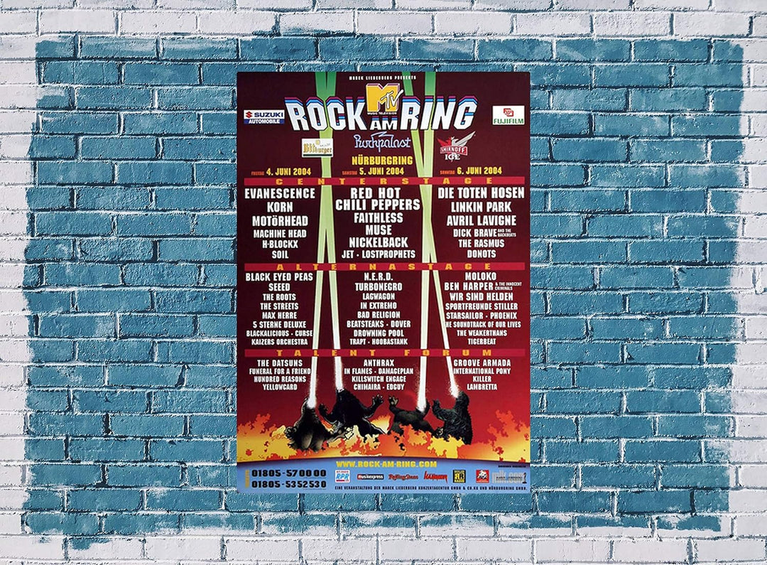 Rock AM Ring & Park - Dino Gesamtplakat, Rock am Ring 2004 » Konzertplakat/Premium Poster | Live Kon