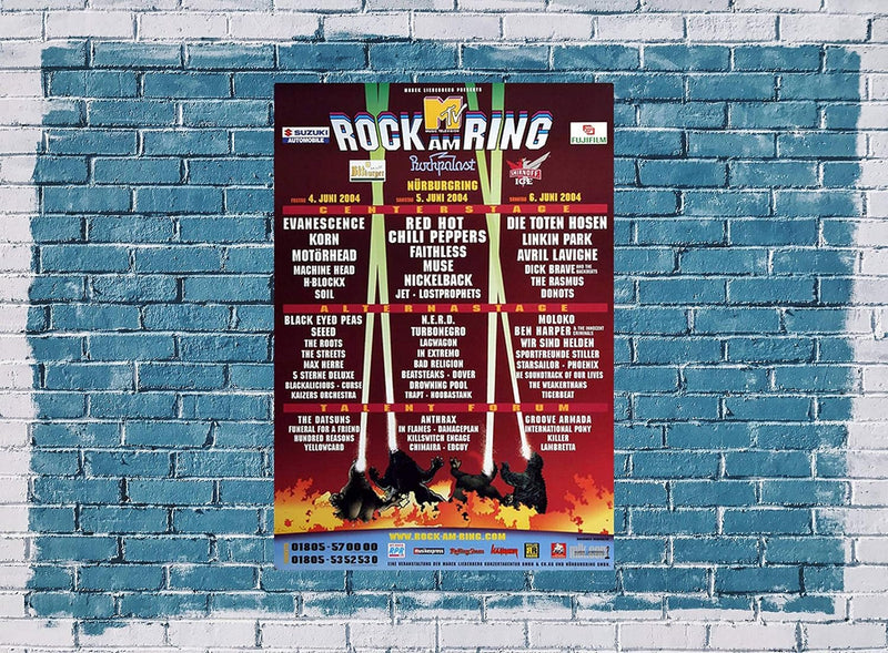 Rock AM Ring & Park - Dino Gesamtplakat, Rock am Ring 2004 » Konzertplakat/Premium Poster | Live Kon