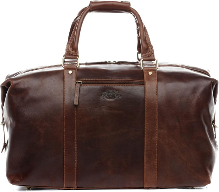 SID & VAIN XL Reisetasche Zane aus Premium Leder I Sporttasche gross XL gross für Herren I Weekender