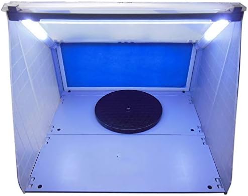 Tragbar Airbrush Lackierkabine mit Drehbare PlattformSpritzkabine Sprühkabine Mit Led Beleuchtung ‎E