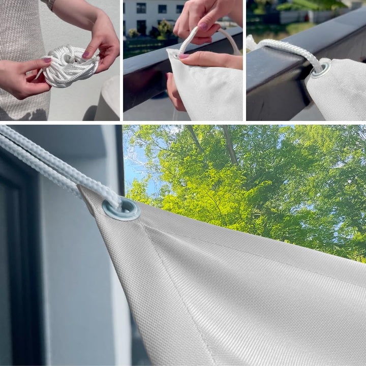 Tom'Shop Sonnensegel Graphit Rechteck 2x3m | Wasserabweisend, Sonnenschutz, Wetterbeständig, Für Pat