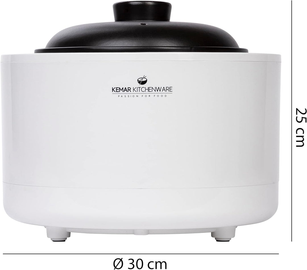 KeMar Reiskocher 2,5l mit Keramiktopf - Topf besteht vollständig aus Keramik (Donabe, Tonkeramik, To
