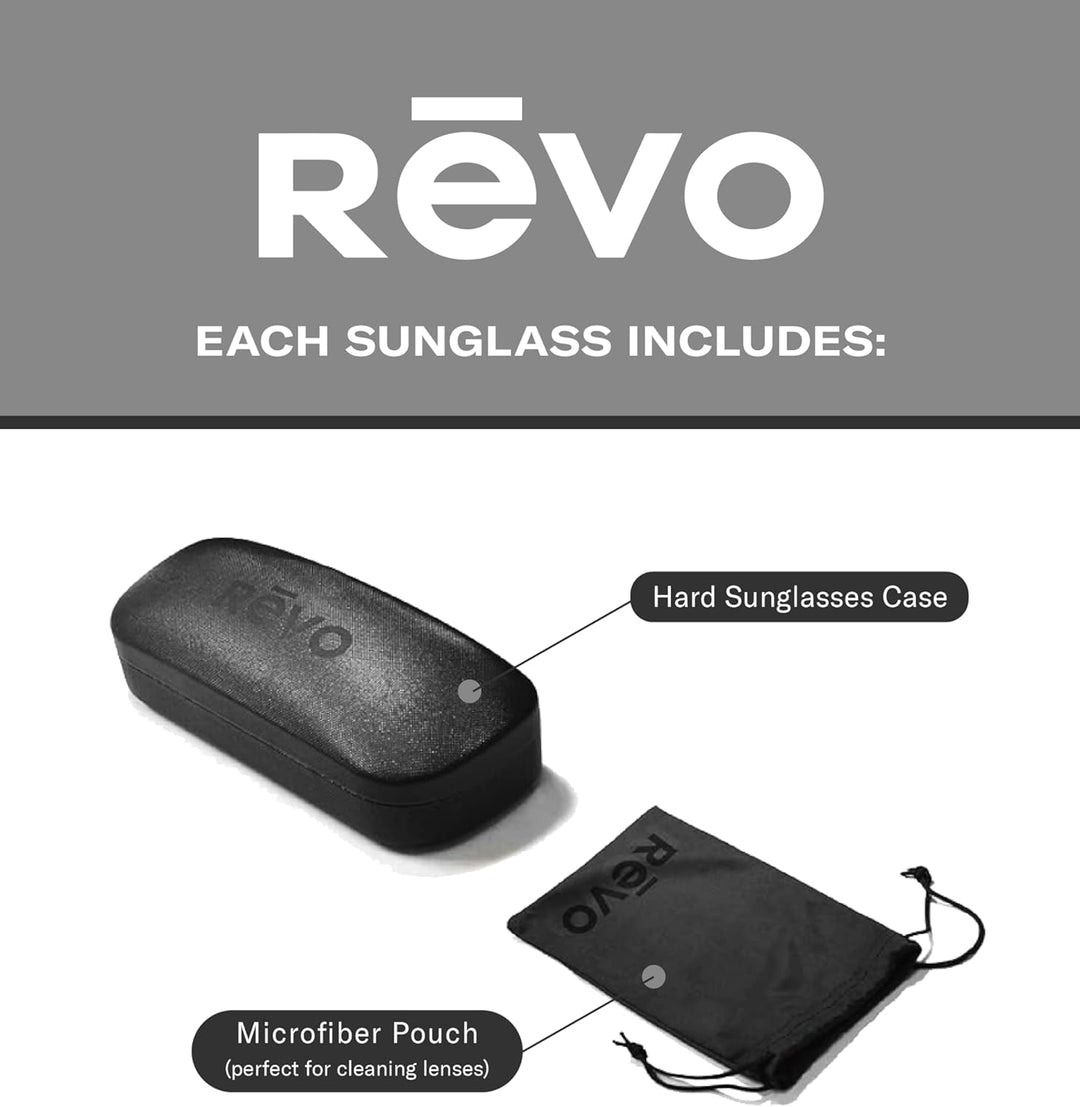 Revo Descend XL: Polarisierte UV-Filter, grosse randlose rechteckige rechteckige Sonnenbrille, schwa