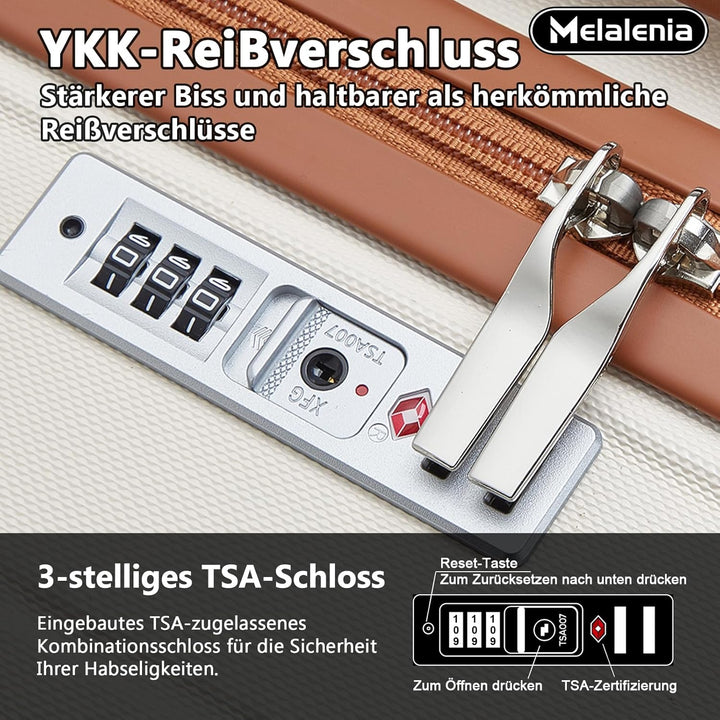 Melalenia Kofferset 7tlg Hartschale Leicht mit 4 Rollen und TSA-Schloss Der Gepäcksets Enthält 1 Kos