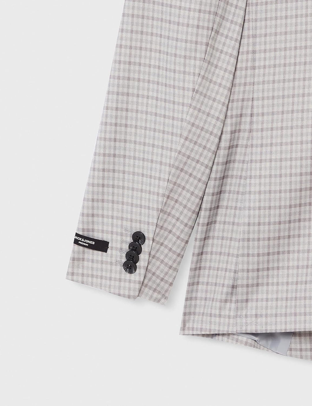 JACK & JONES Herren Jprfranco Check Blazer Anzugjacke 52 Light Grey Melange/Checks:super Slim Fit, 5