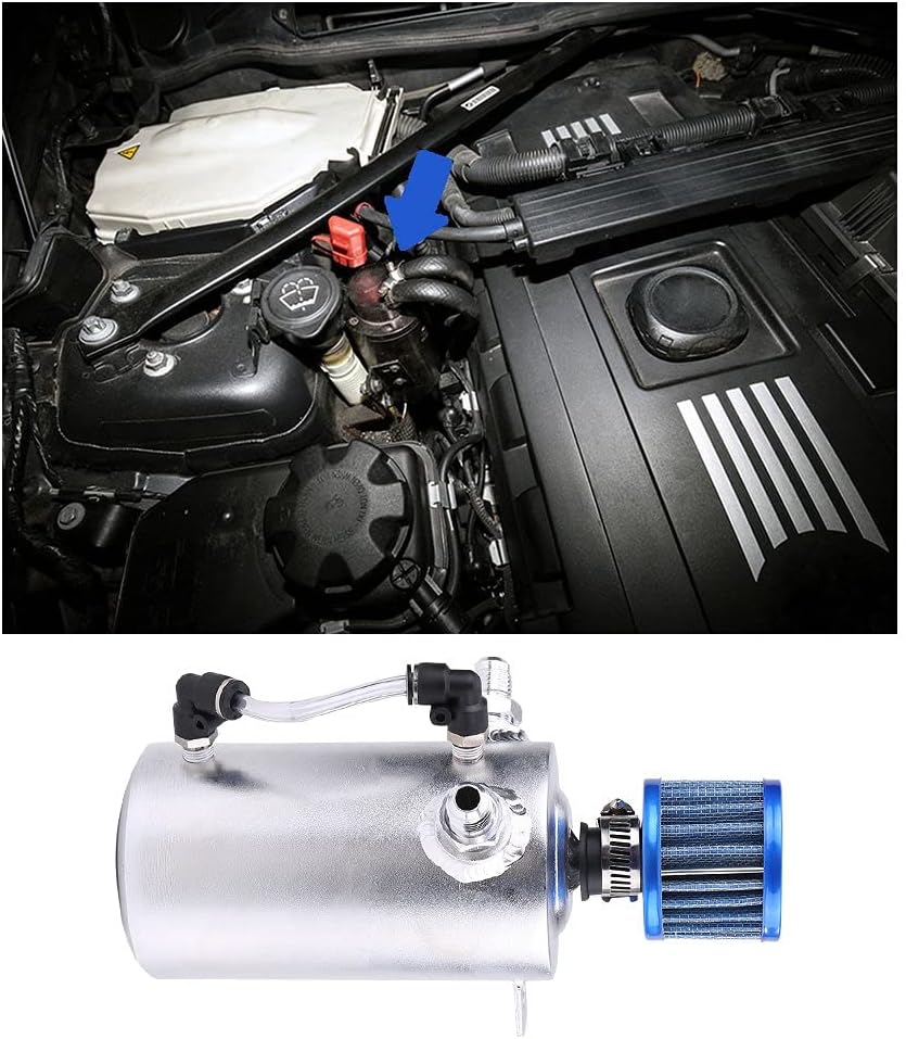 Ölauffangbehälter, Yctze 0.5L Universal Aluminium Automotor Ölauffangbehälter Kann Reservoir Entlüft