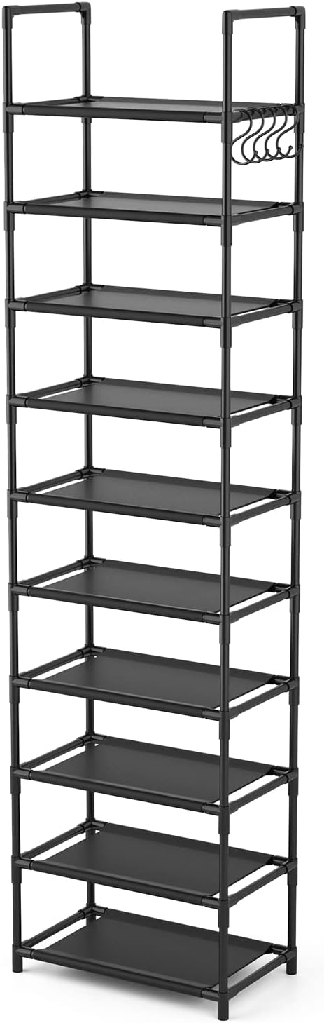Schuhregal mit 10 Ebenen, Schuh-Organizer für 20-25 Paar Schuhe, offener Schuhschrank hoch, Schuhstä