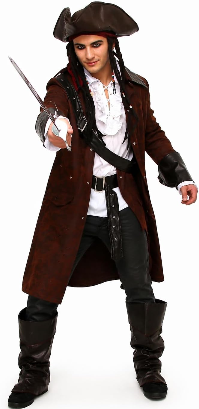 MAYLYNN 12104 - Piratenkostüm Kostüm Pirat Jack mit Hut und Zubehör Faschingskostüm Herren, M
