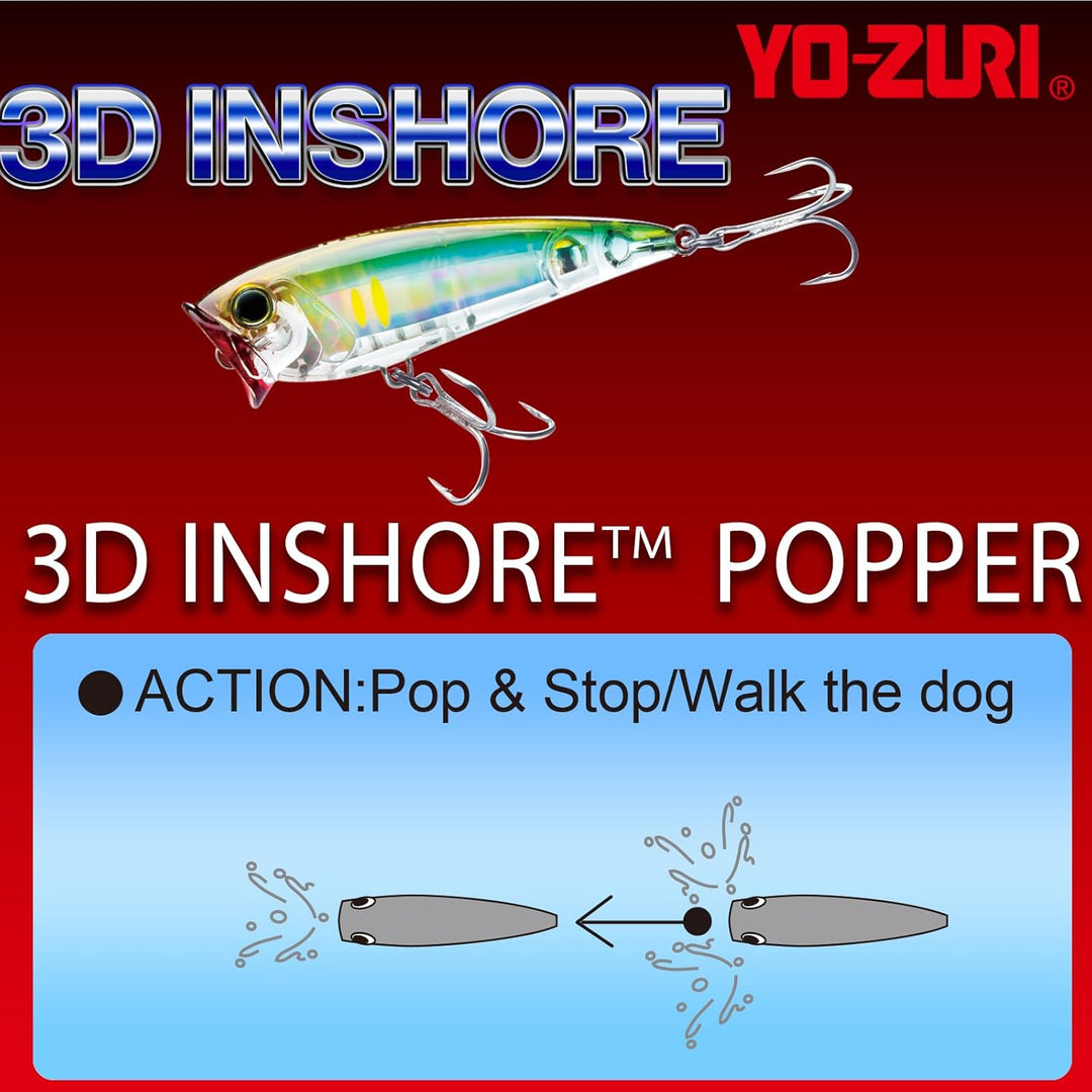 Yo-Zuri 3D-Küsten-Popper, schwimmender Köder