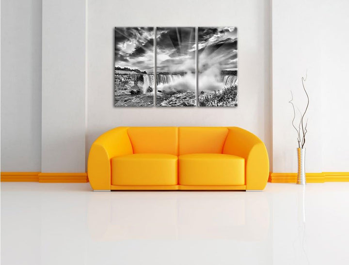 Pixxprint Niagarafälle bei Sonnenuntergang als Leinwandbild/Grösse: 3 Teilig (120x80 cm) cm/Wandbild