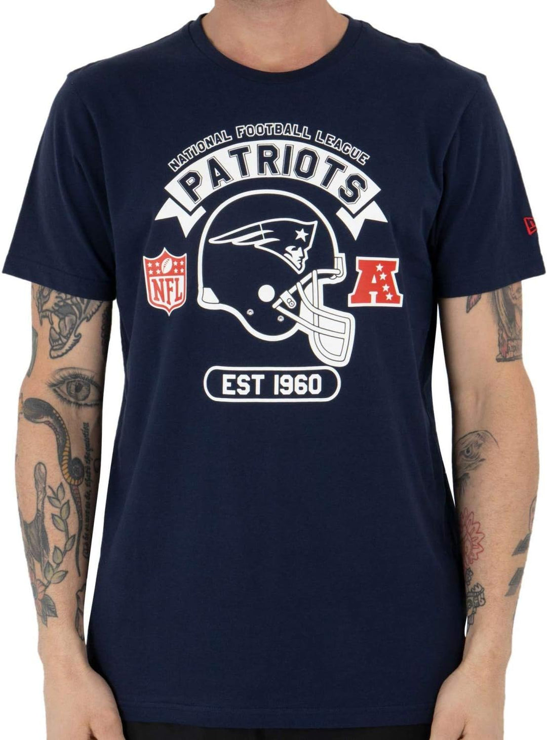 New Era NFL New England Patriots Graphic Helmet T-Shirt M Blau, M Blau