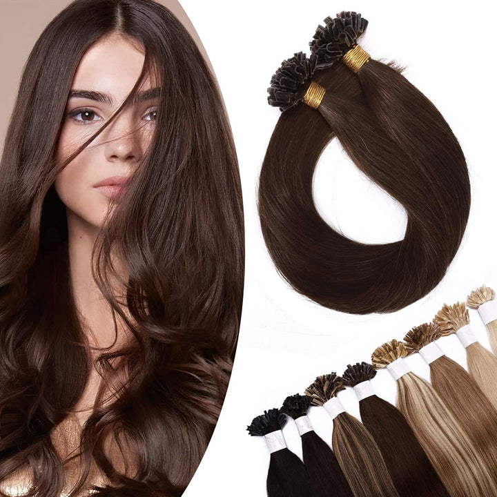SEGO Bondings Extensions Echthaar 0.5g/Strähnen Haarverlängerung Keratin U-Tip Glue 200 Strähnen 100
