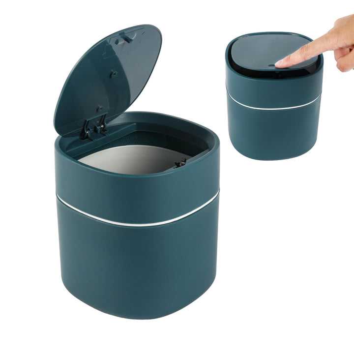 Bamodi Mini Mülleimer mit Deckel für den Schreibtisch - Perfekt für kleine Räume wie Bürotisch, Auto