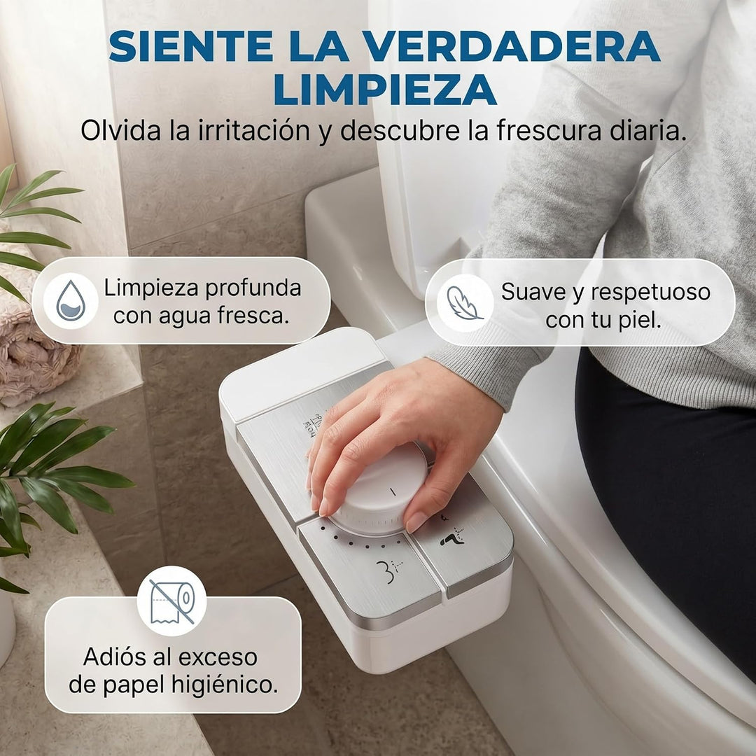 Bidet Einsatz für Toilette- Ultra-Slim Bidet Nicht Elektrisch mit doppelter Düse einstellbarer Wasse