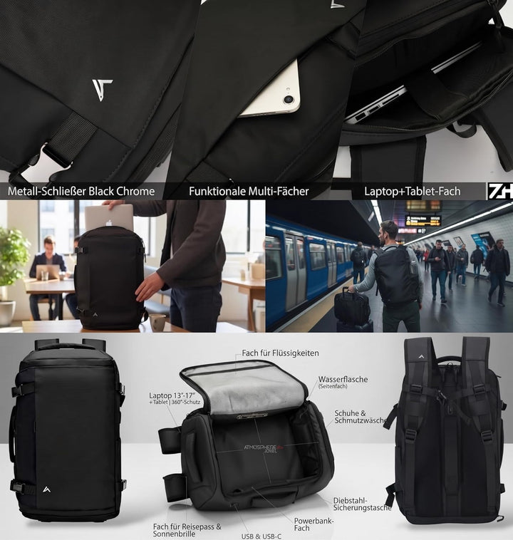 +Zermatt-Horn Rucksack herren Reise-Rucksack 35L | Laptop 15-17 Zoll. Kabinenrucksack Handgepäck mit