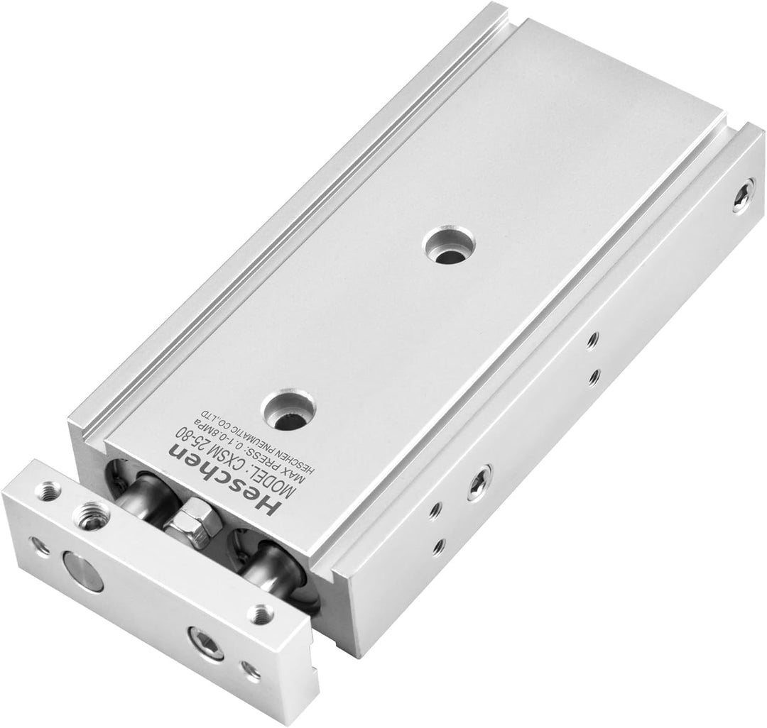 Heschen Doppelter Aluminium-Luftzylinder CXSM 25-80, Führungsstangen-Platte, Doppelstabgeführt, Pneu