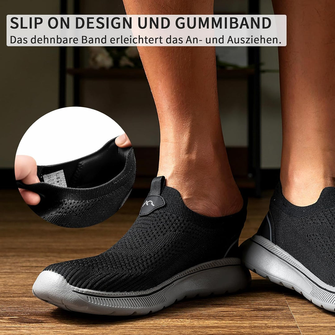 ODCKOI Sneaker Herren Ohne Schnuersenkel Slip-on Schuhe Mesh Atmungsaktiv Leicht Laufschuhe Sportsch