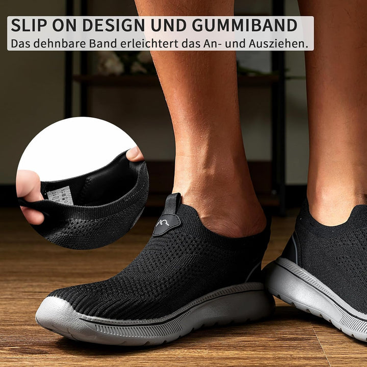 Sneaker Herren Ohne Schnuersenkel Slip-on Schuhe Mesh Atmungsaktiv Leicht Laufschuhe Sportschuhe Beq