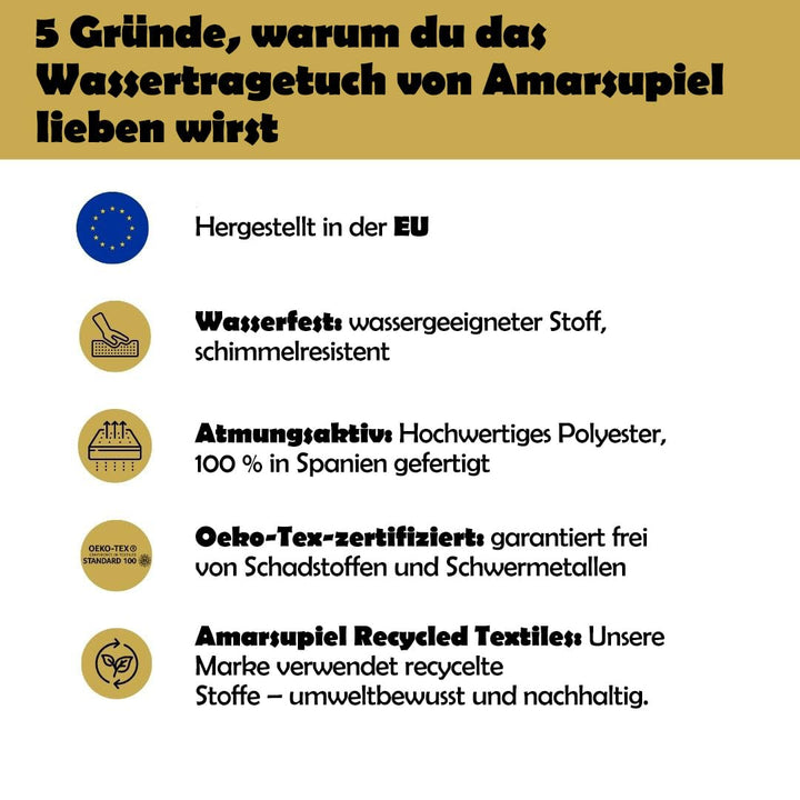 Amarsupiel | Wasser-Babytrage | Schnelltrocknend || Waterproof | Farbe Grau, grau