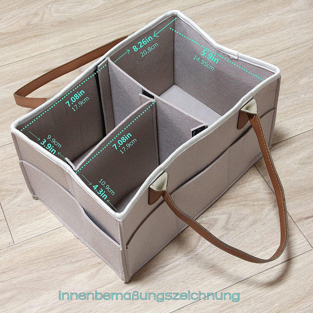 Baby Windel Caddy Organizer Korb tragbar Storage Bin gross Kindergarten Tasche mit Wechselbaren Fäch