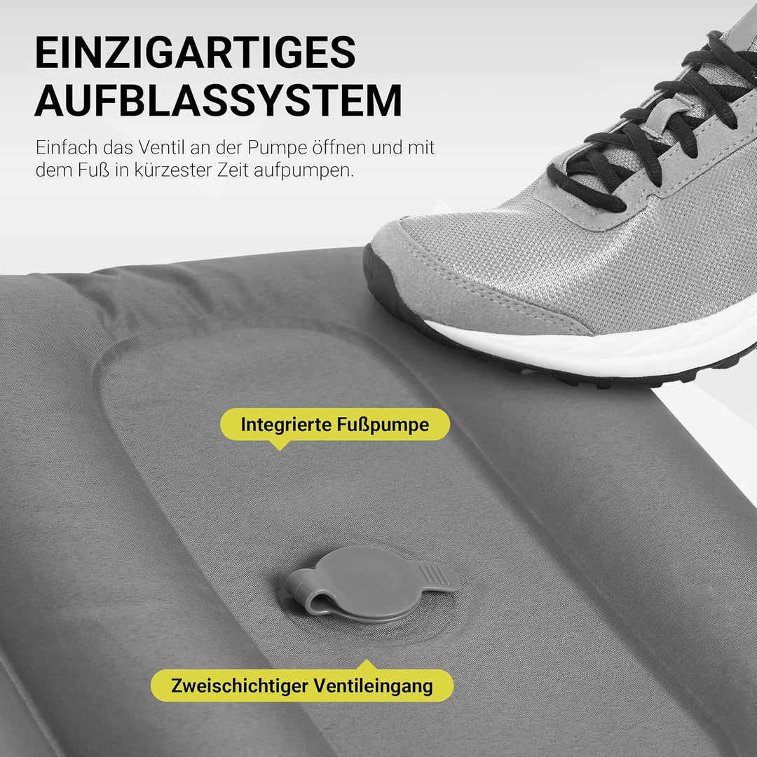 MSPORTS Camping Isomatte Premium, Schlafmatte Ultraleichte Isomatte für Outdoor mit Fusspresse Pumpe
