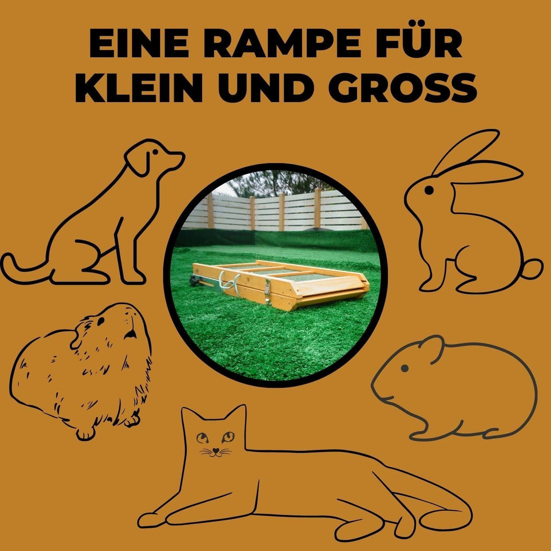 Klappbare Hunderampe, gelenkschonende Kofferraumrampe aus Holz, Auto Einstiegshilfe für Hunde, Katze