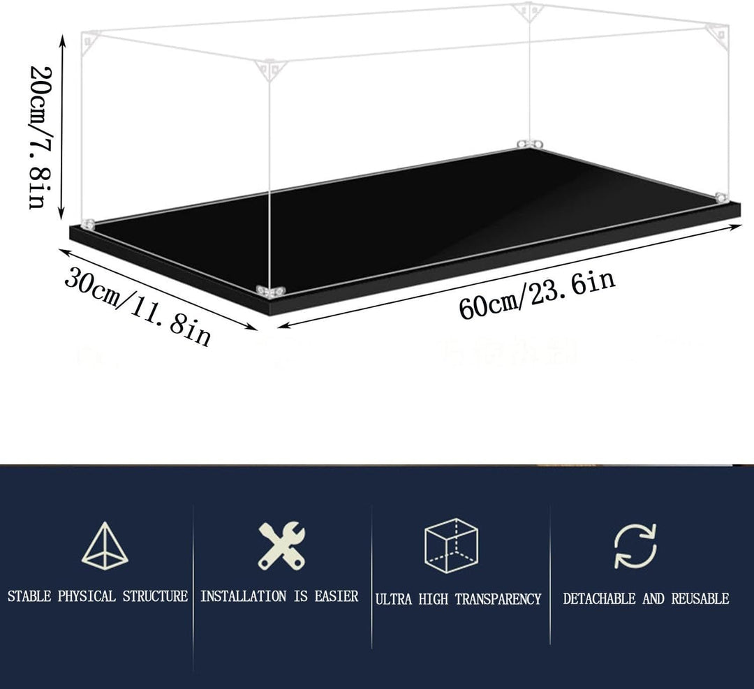 MMOC Acryl Schaukasten Vitrine, Vitrine Schaukasten für Lego Technic Porsche 911 GT3 RS 42056, Abdec