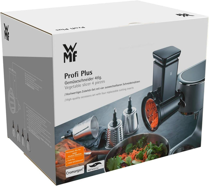 WMF Profi Plus Gemüseschneider mit 4 Schneideinsätze für Gemüse, Obst, Käse, Edelstahl, Zubehör pass