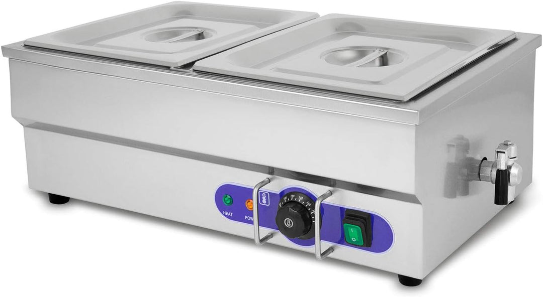 vertes Speisenwärmer Buffetwärmer Wärmebehälter Für Speisen Elektrisch 1500W aus Edelstahl (Inkl 2X