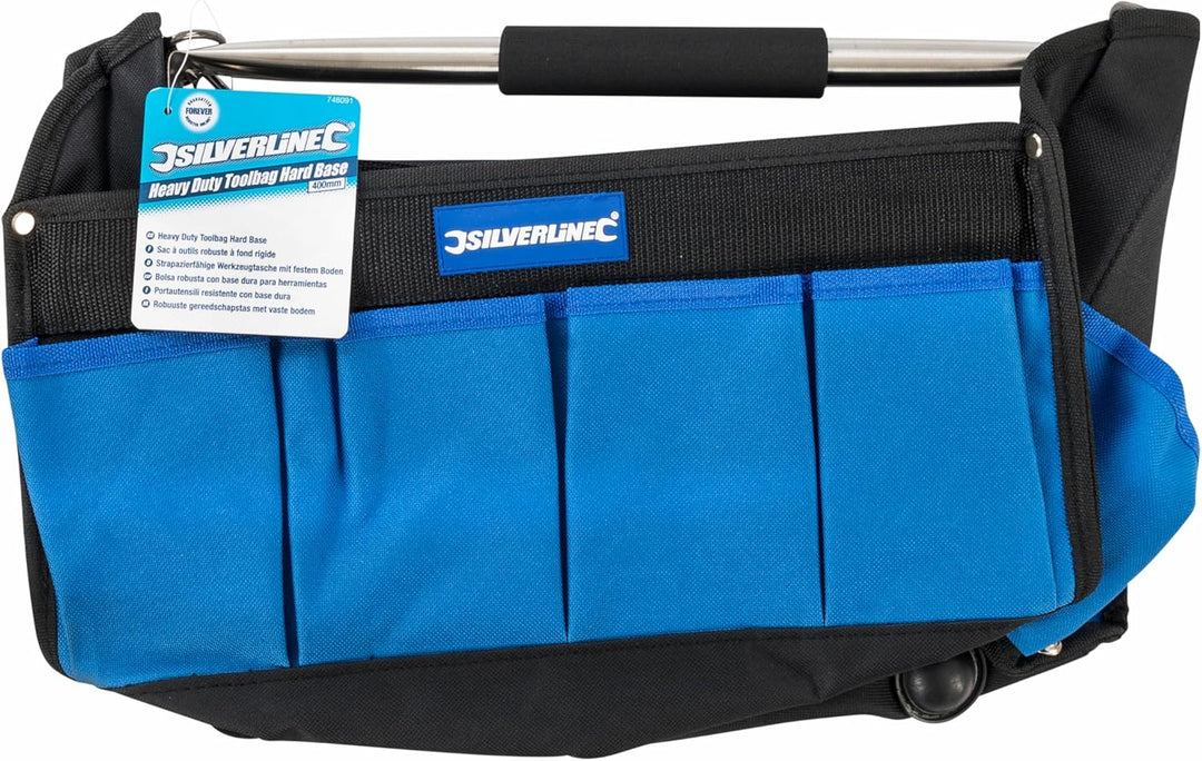 Silverline 748091 Strapazierfähige Werkzeugtasche mit verstärktem Boden 400 x 200 x 255 mm, Tasche