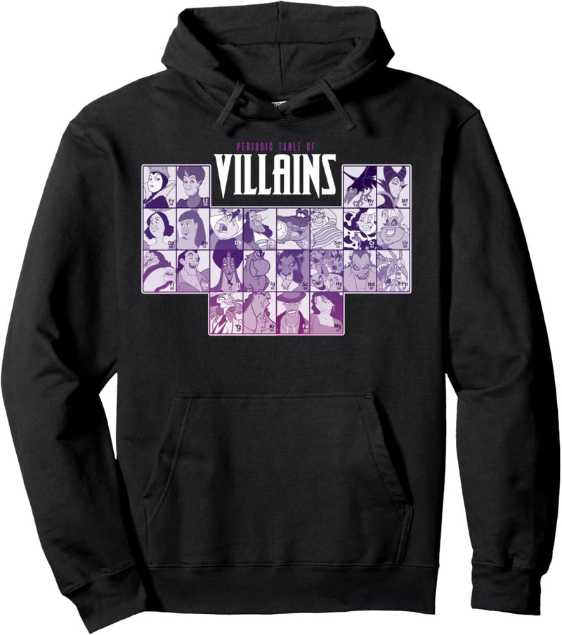 Disney Villains Periodic Table Of Villains Group Shot Pullover Hoodie