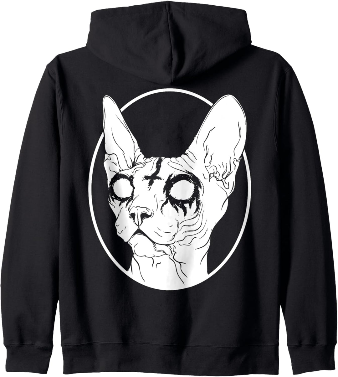 Black Metal Sphynx Cat | Pastel Goth and Death Metal Kapuzenjacke