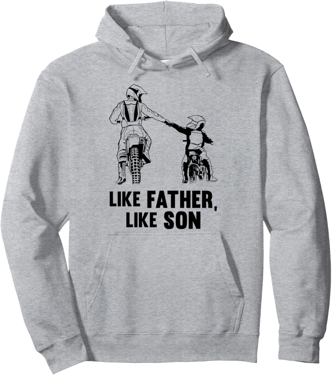 Wie der Vater so der Sohn Motocross Biker Motorradfahrer Pullover Hoodie