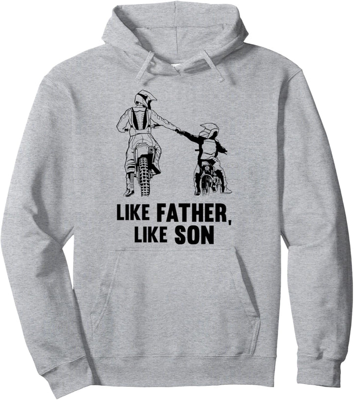 Wie der Vater so der Sohn Motocross Biker Motorradfahrer Pullover Hoodie
